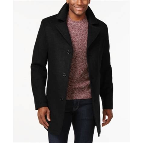 michael kors slim fit blend coat mens|Michael Kors Mens Pike Slim Fit Top Wool Blend Coat 46 .